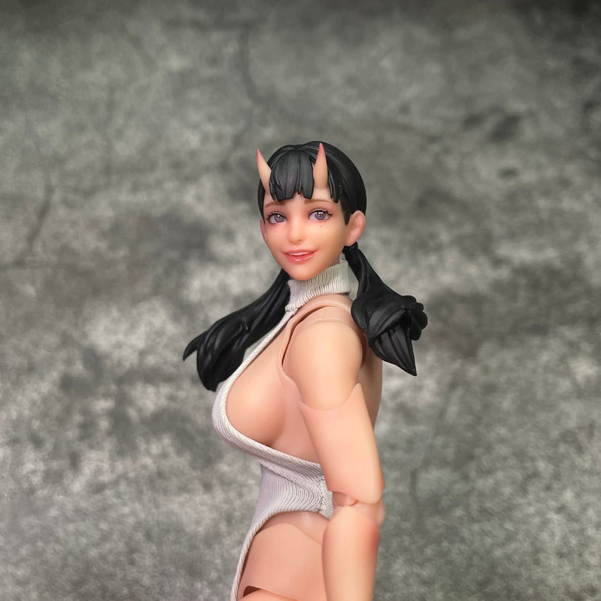 Cowl Ghostly Body Oni Girl painted version blank 1/12 action figure