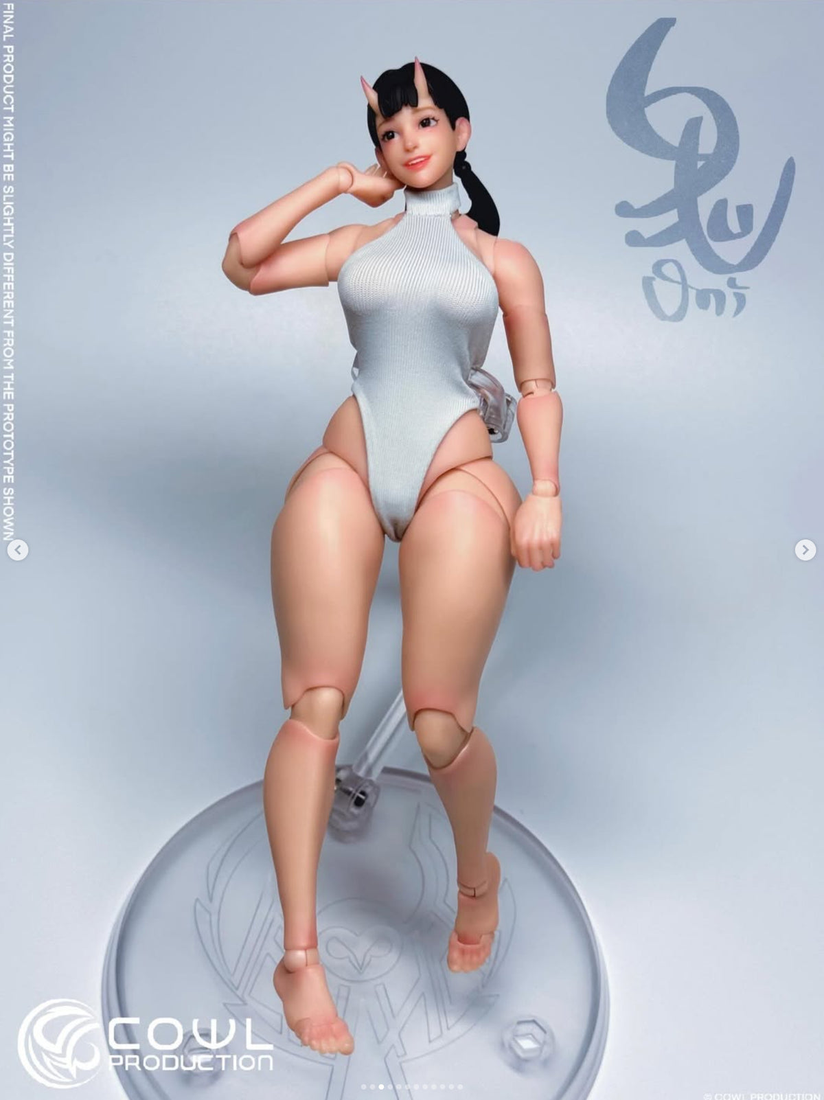 Cowl Ghostly Body Oni Girl painted version blank 1/12 action figure