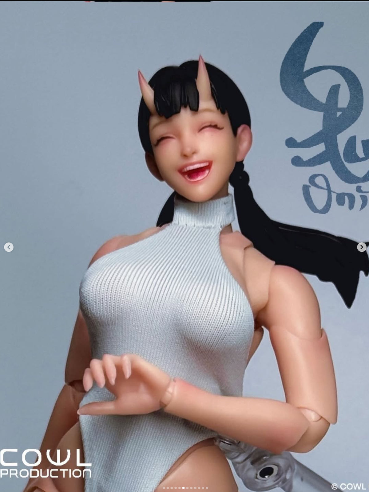 Cowl Ghostly Body Oni Girl painted version blank 1/12 action figure