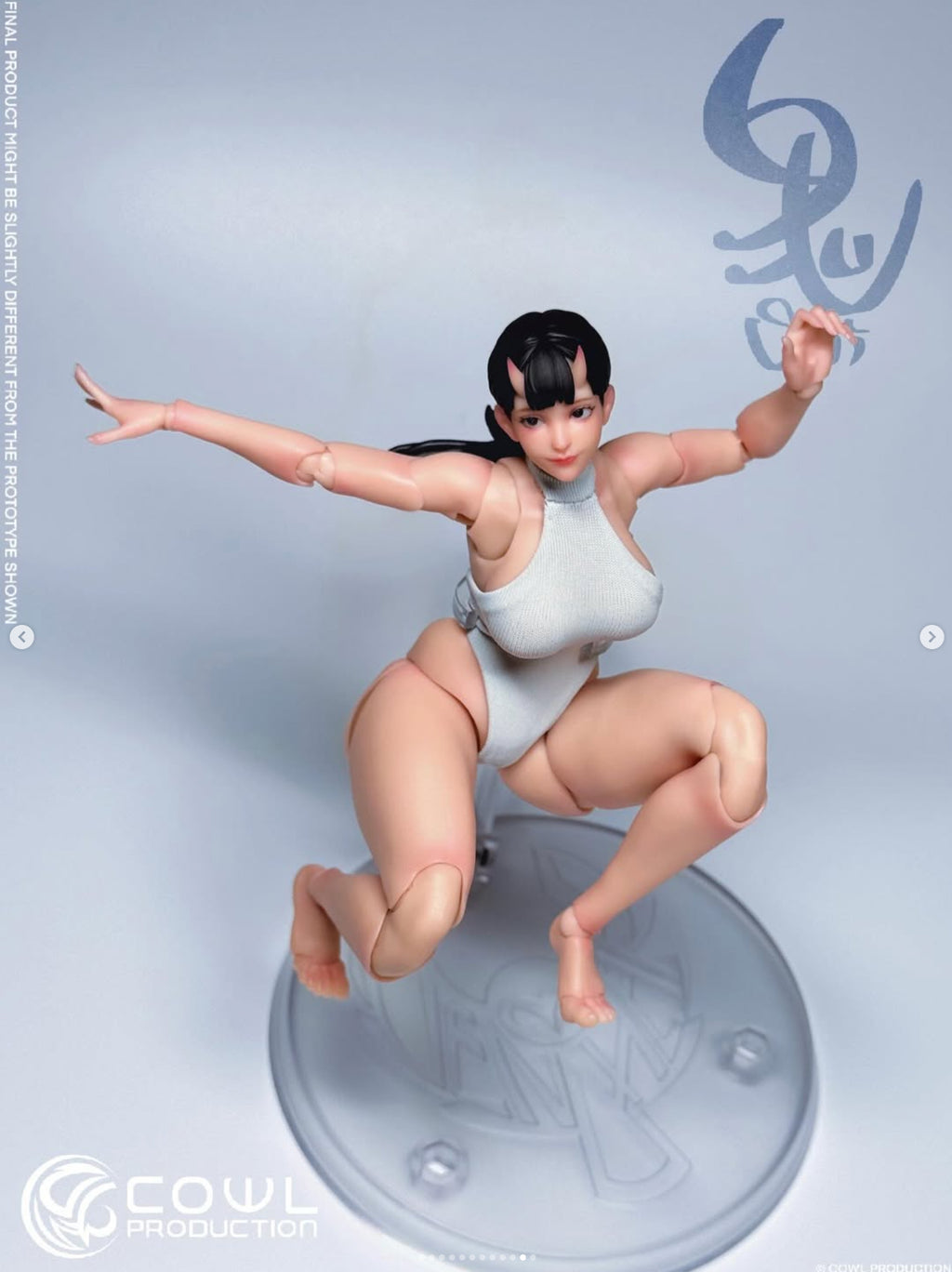 Cowl Ghostly Body Oni Girl painted version blank 1/12 action figure