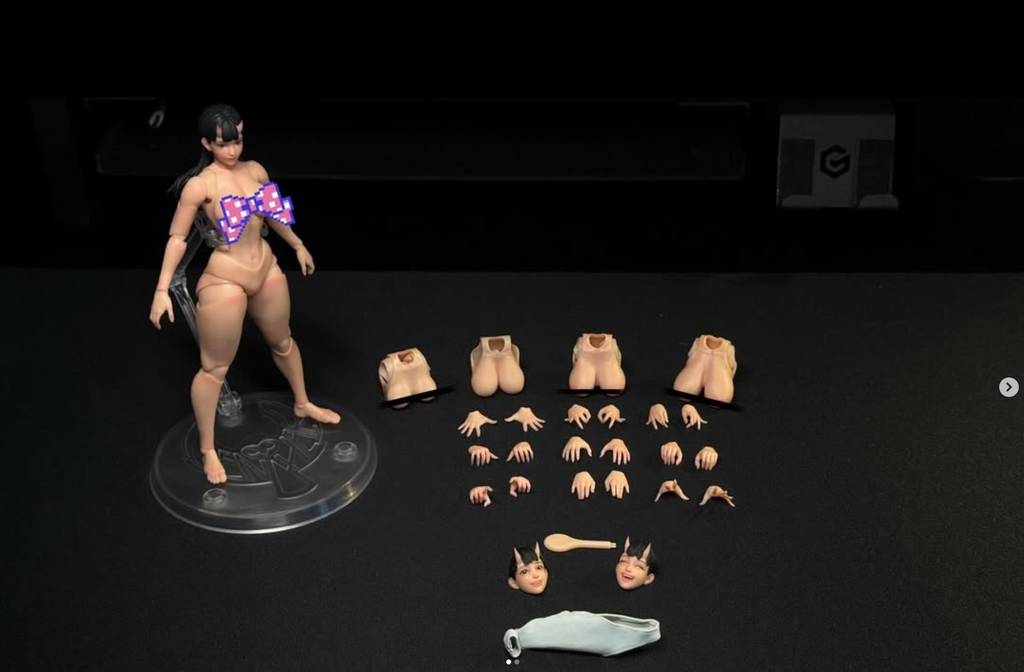 Cowl Ghostly Body Oni Girl painted version blank 1/12 action figure
