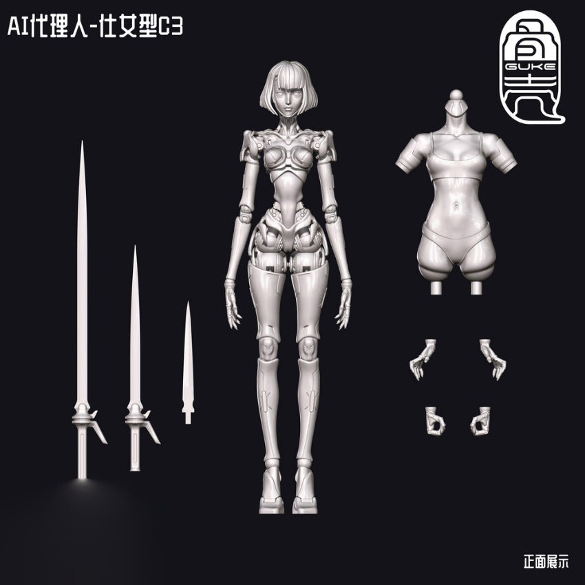 Guke Studio AI Agent Femella C3 (Solid Color Edition) 1/12 action figure