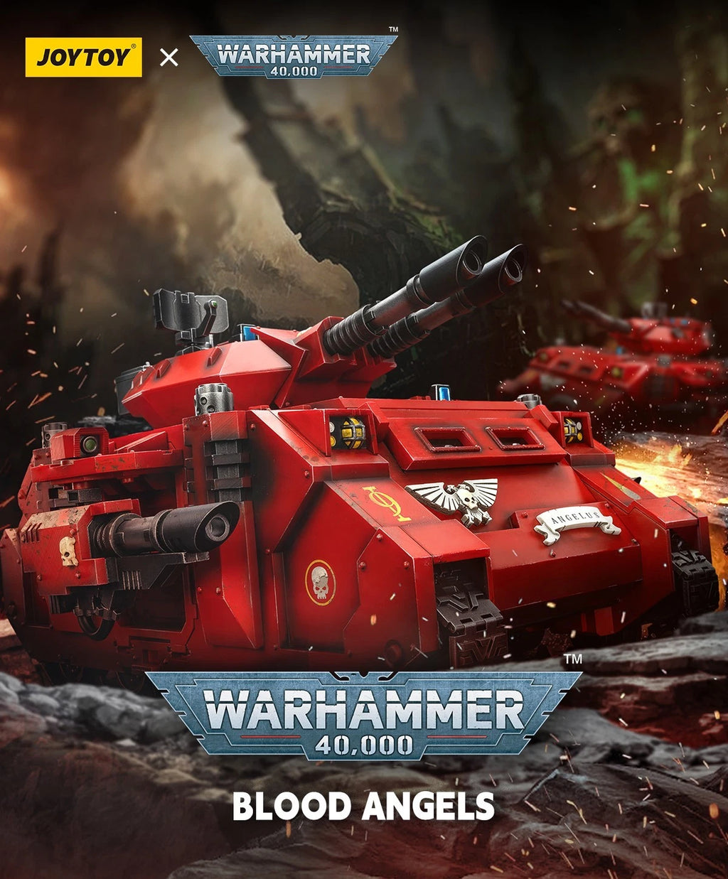 Warhammer 40K JoyToy Blood Angels Predator Annihilator with Twin Lascannons 1/18 Scale Vehicle