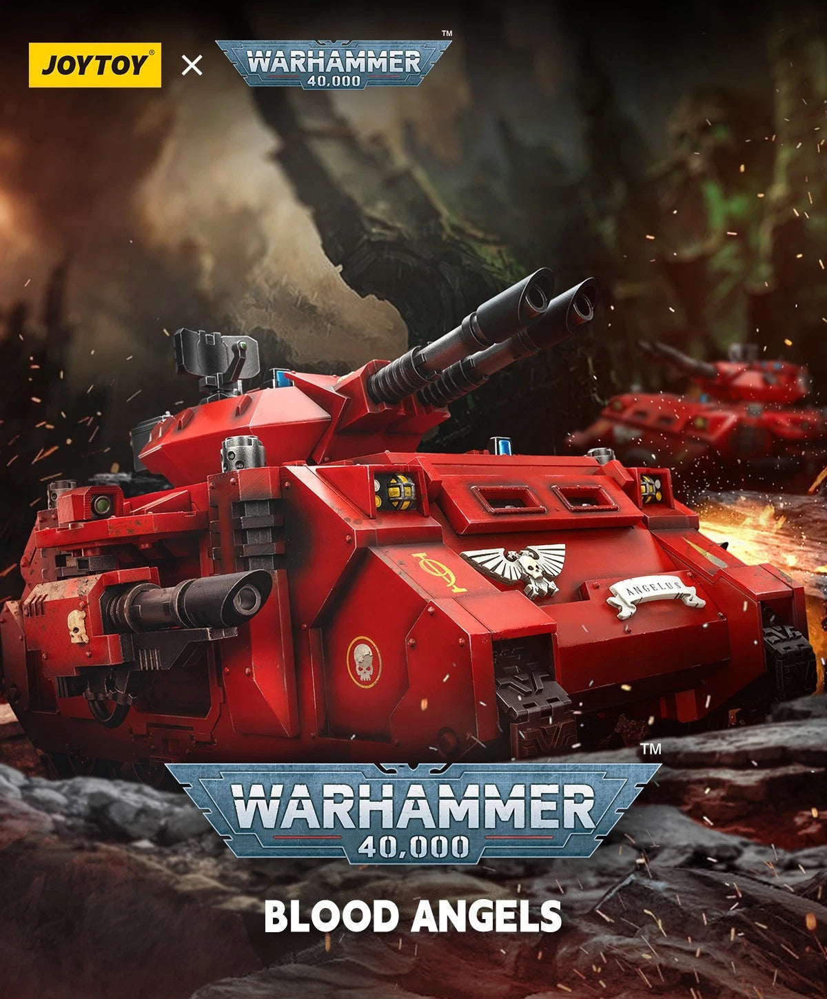 Warhammer 40K JoyToy Blood Angels Predator Annihilator with Twin Lascannons 1/18 Scale Vehicle