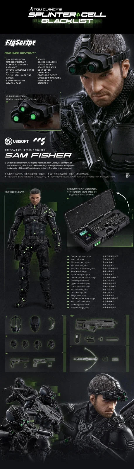 Figscript Sam Fisher Splinter Cell: Blacklist 1/12 scale action figure