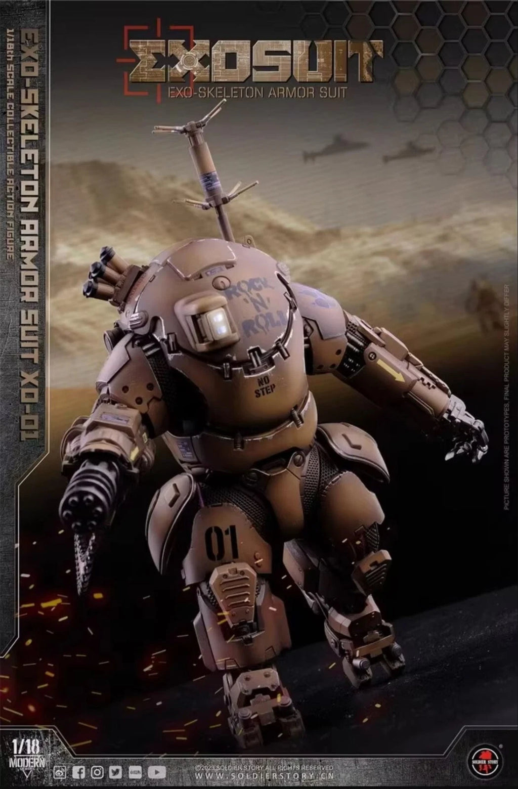 Soldier Story Future Series EXO-Skeleton Armor Suit XO-01 1/18 Scale Figure Set