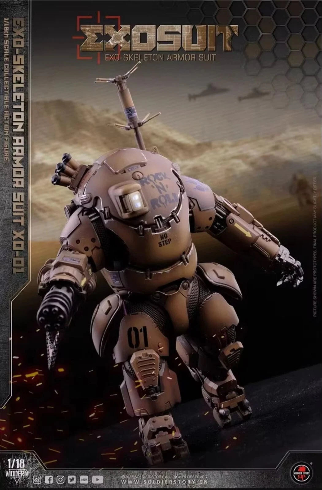 Soldier Story Future Series EXO-Skeleton Armor Suit XO-01 1/18 Scale Figure Set
