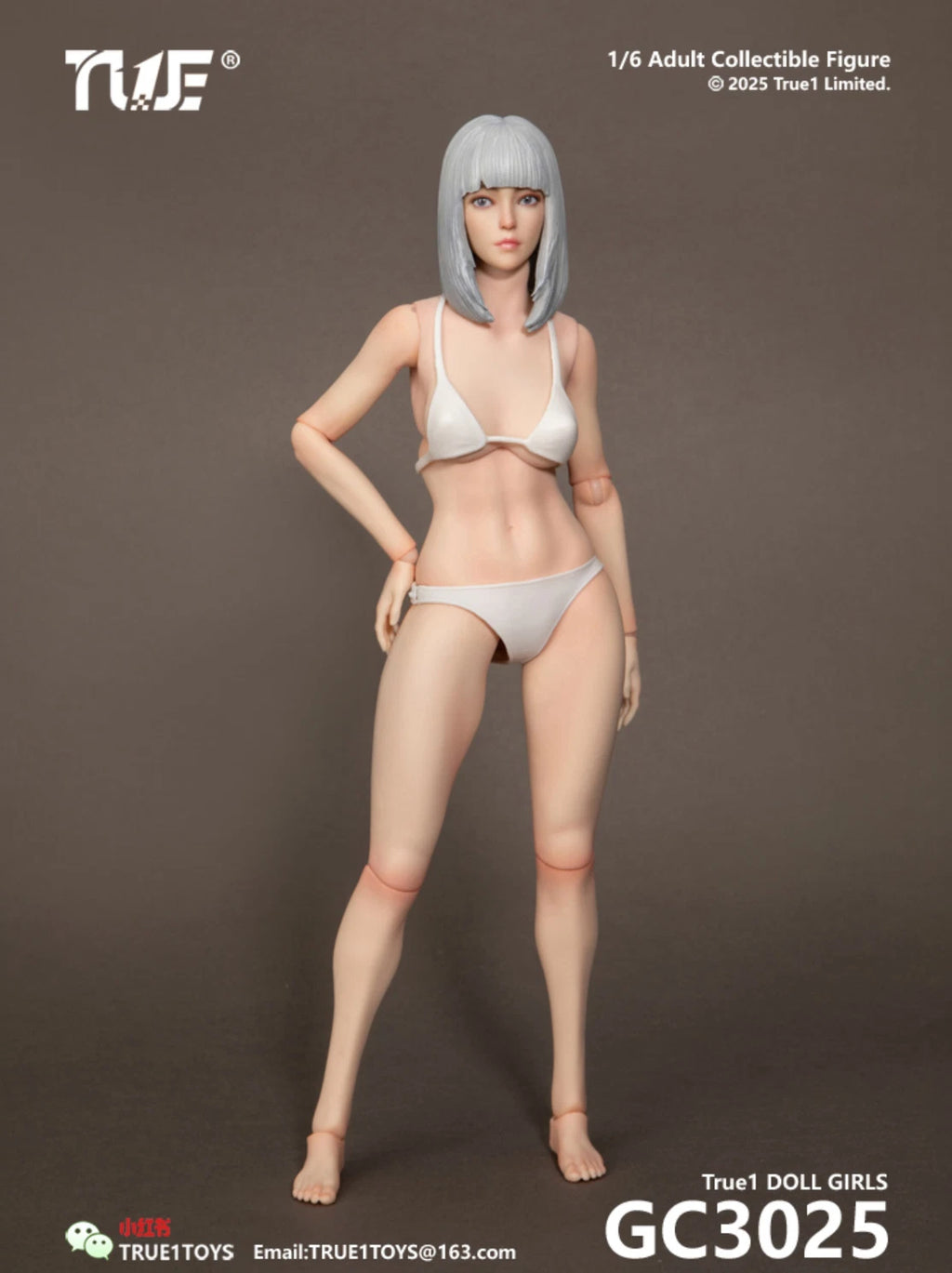 True1 Toys female figure GC3025G pale skin 1/16 scale action figure