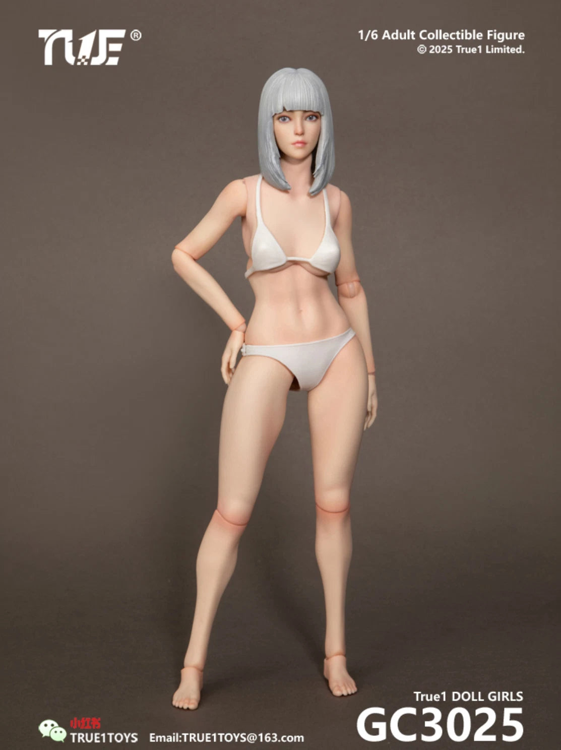 True1 Toys female figure GC3025G pale skin 1/16 scale action figure