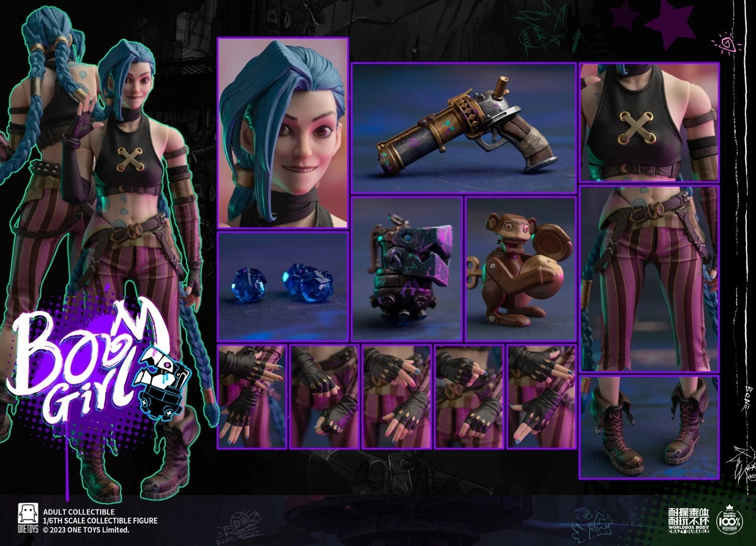 Onetoys Arcane League of Legends Jinx deluxe 1/6 scale action figure (12")