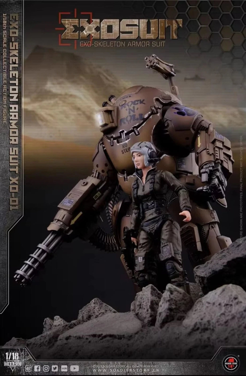 Soldier Story Future Series EXO-Skeleton Armor Suit XO-01 1/18 Scale Figure Set