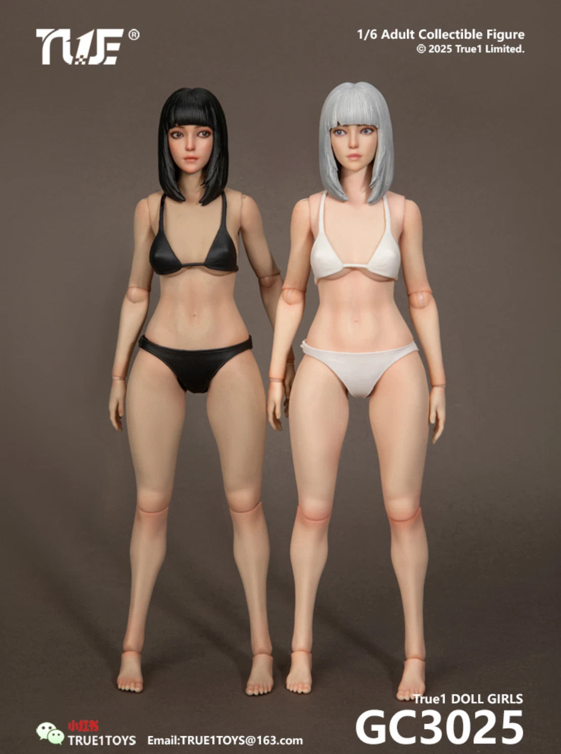 True1 Toys female figure GC3025B tan skin 1/16 scale action figure