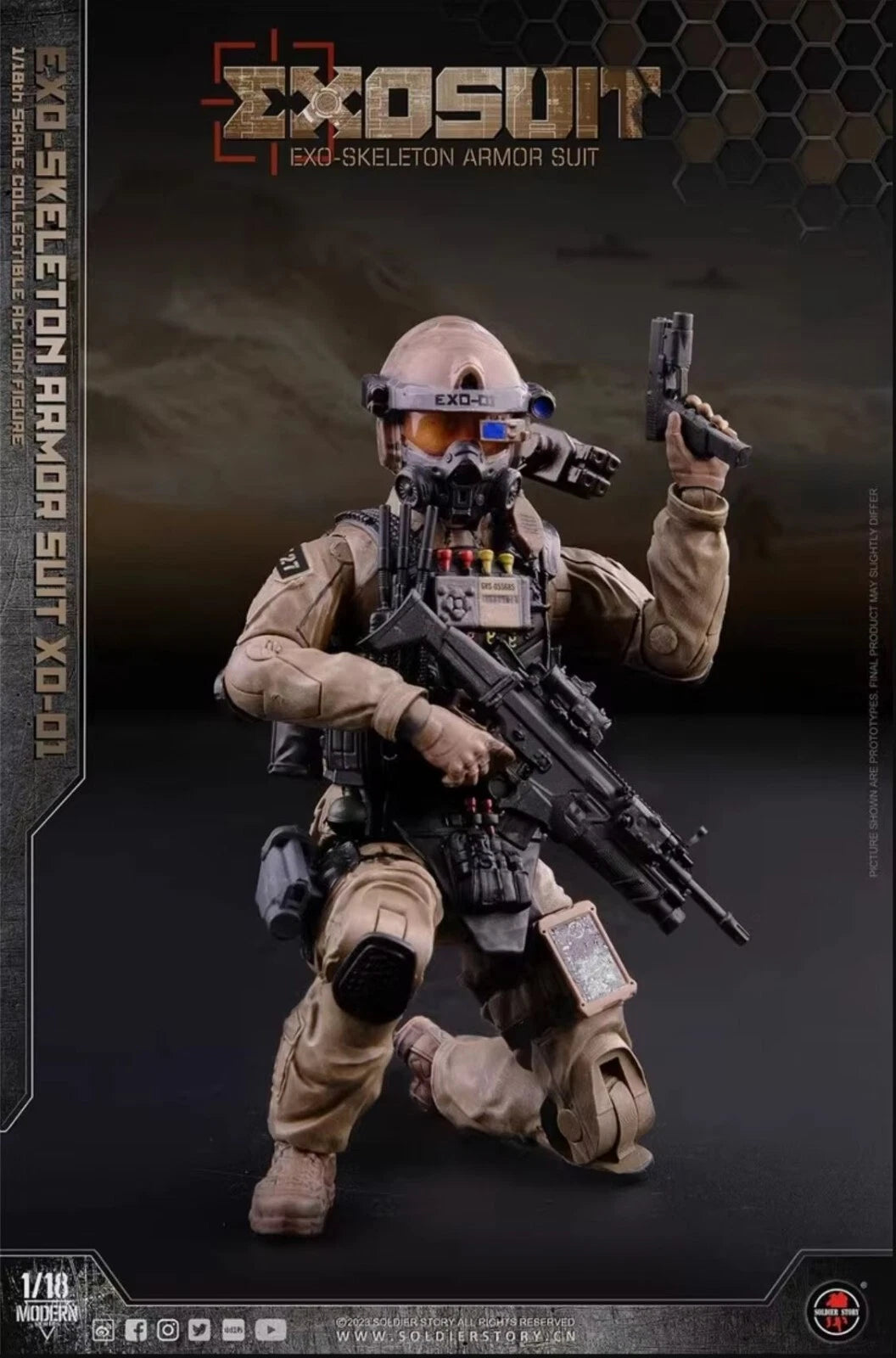 Soldier Story Future Series EXO-Skeleton Armor Suit XO-01 1/18 Scale Figure Set