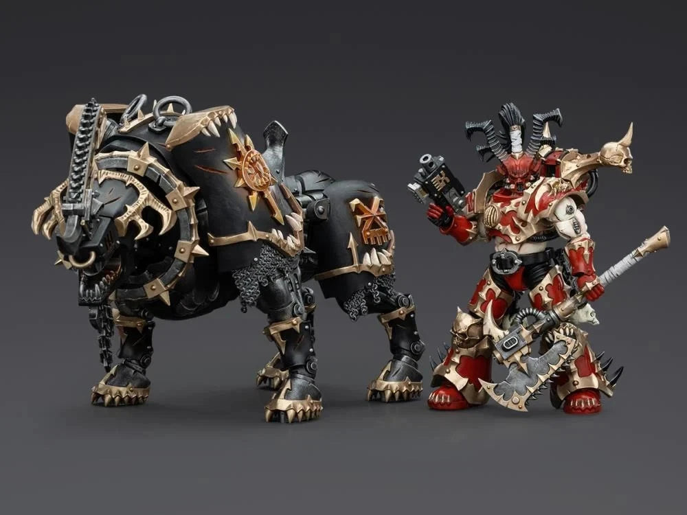 Warhammer 40K JoyToy World Eaters Lord Invocatus & Khorne Juggernaut 1/18 Scale Action Figure