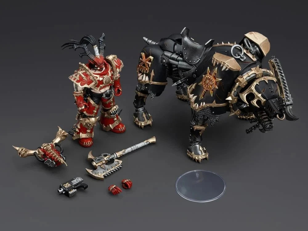 Warhammer 40K JoyToy World Eaters Lord Invocatus & Khorne Juggernaut 1/18 Scale Action Figure