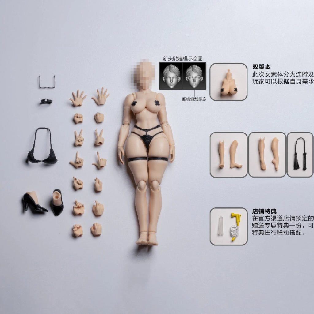 Nottaa Collection NT-04 Selina Female Body – 1/12 Scale (White / Split Neck)