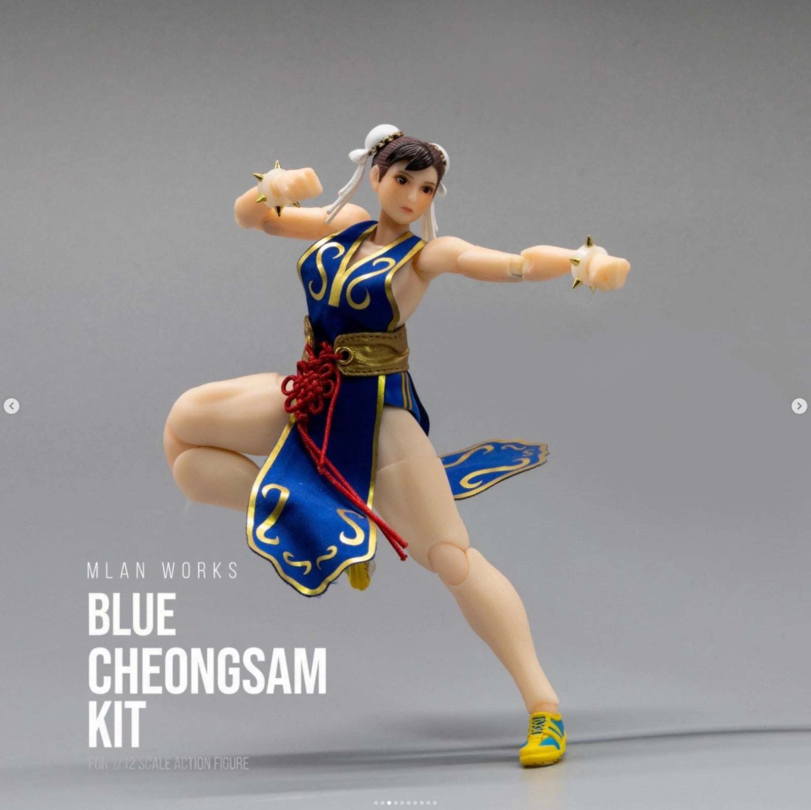 Mlan Works Blue Cheongsam Costume Kit for 1/12 Scale Action Figures