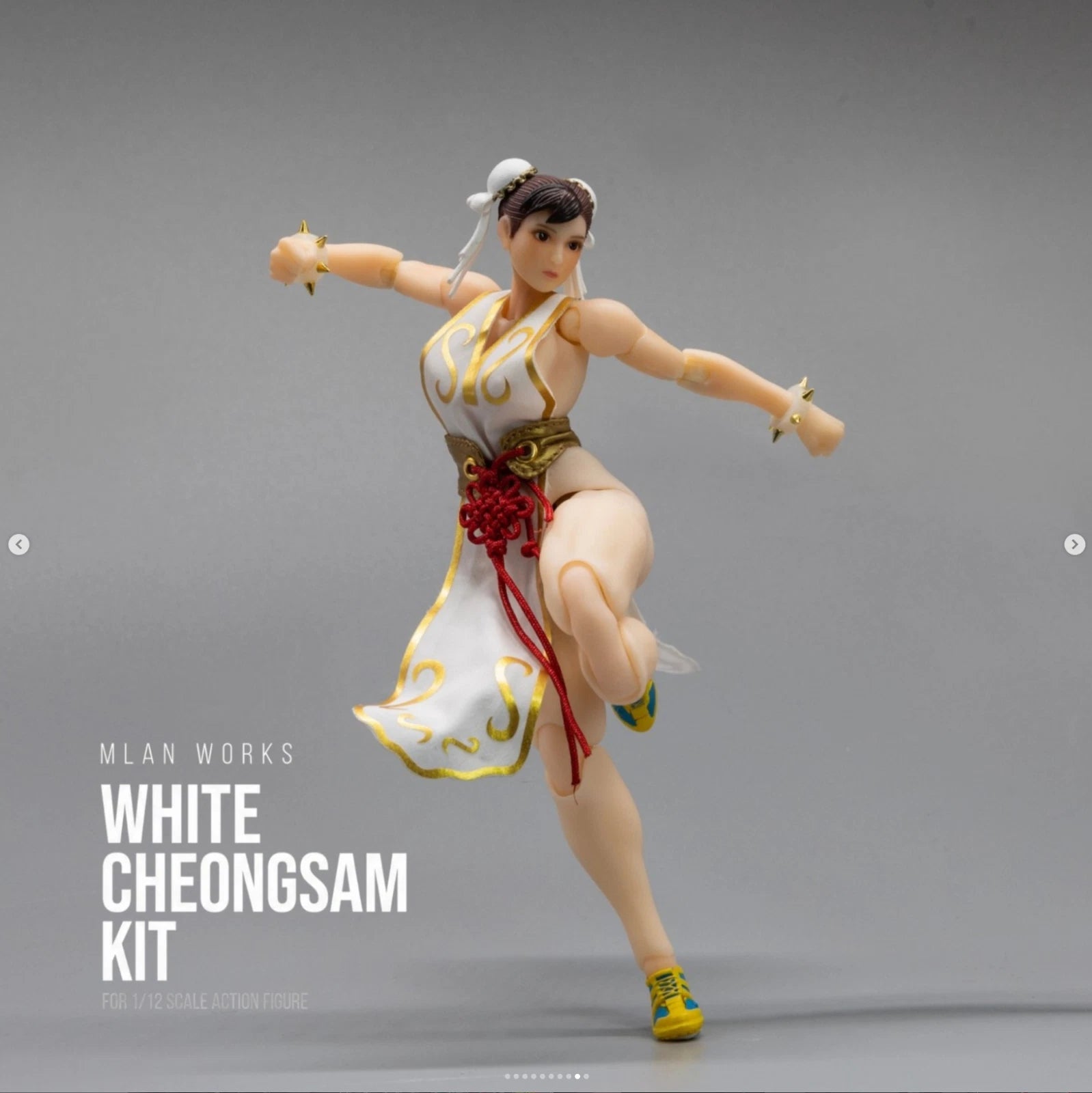 Mlan Works White Cheongsam Costume Kit for 1/12 Scale Action Figures