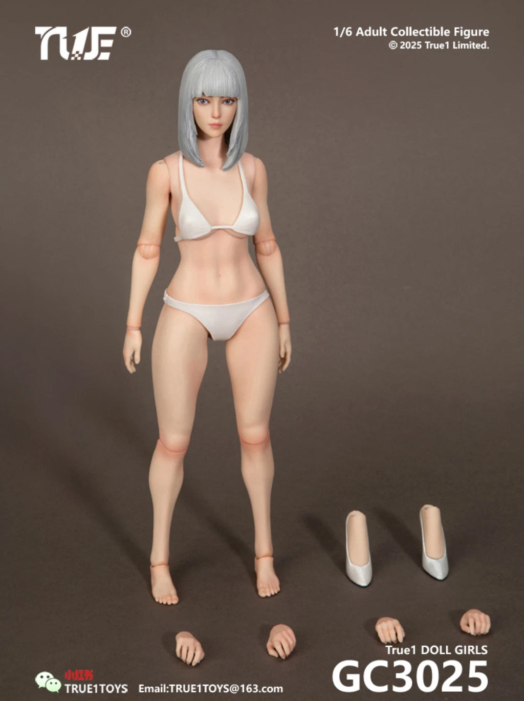 True1 Toys female figure GC3025G pale skin 1/16 scale action figure
